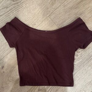 Tilly's Burgundy Off-Shoulder Crop Top